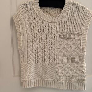 Madewell Cream Cable Knit Sweater Vest